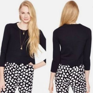 Kate Spade ♠️ Black Ponte Scallop Crop Top LIVE COLORFULLY